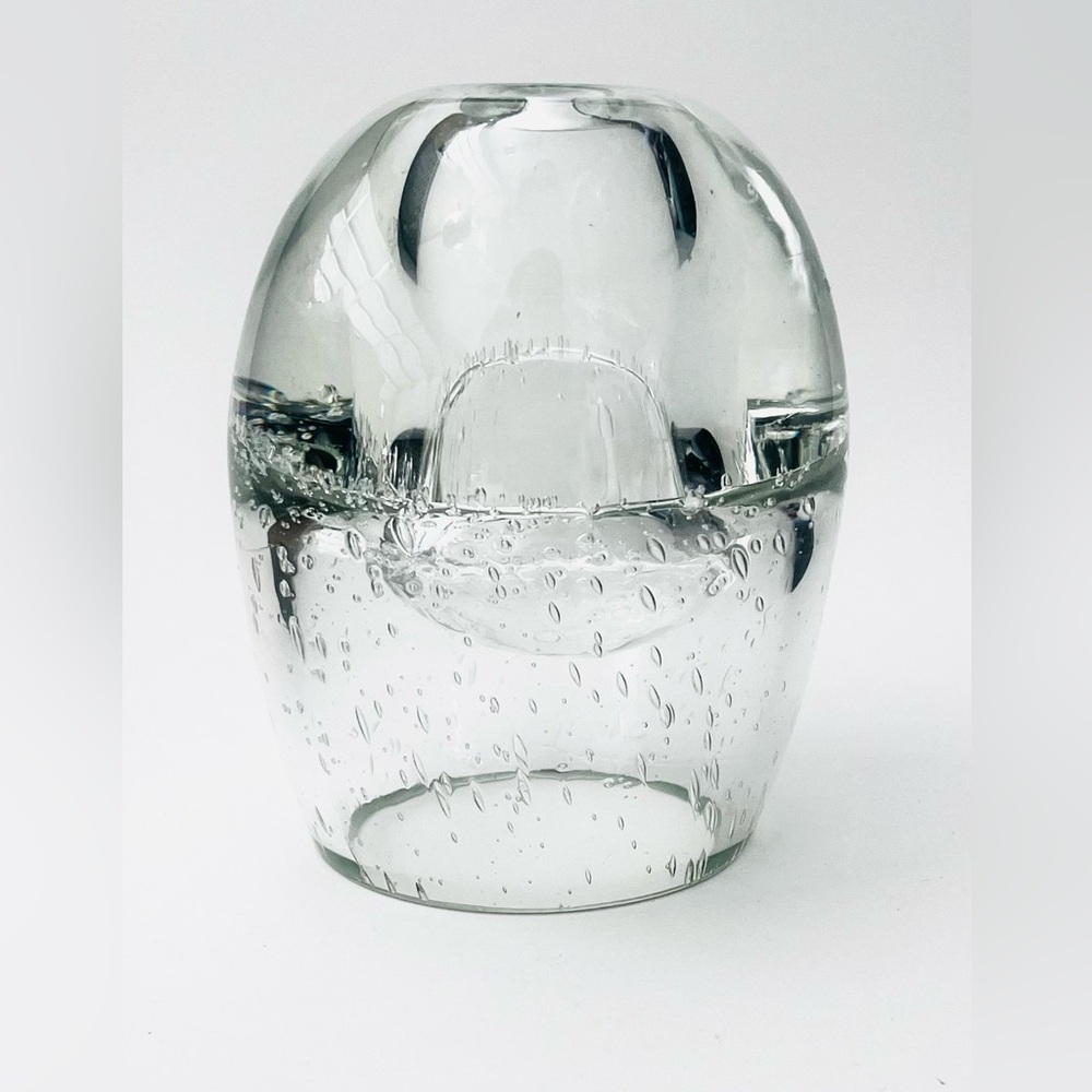 Bubble Art Heavy Glass Round Sphere Oil Lamp Hand Made in Poland